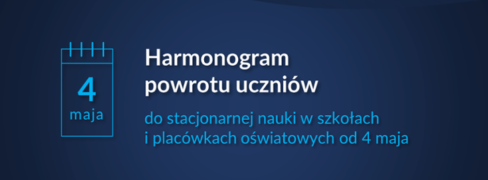 Harmonogram powrotu uczniów do stacjonarnej nauki w szkołach i placówkach