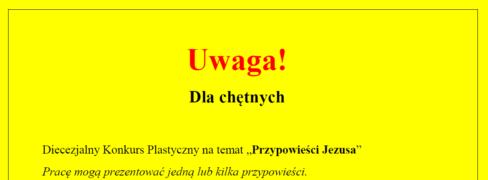 Konkurs dla chętnych – „Przypowieści Jezusa”