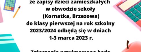 Ogłoszenie – zapisy klasa I