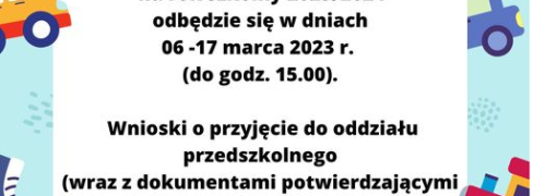 Rekrutacja do oddziałów przedszkolnych